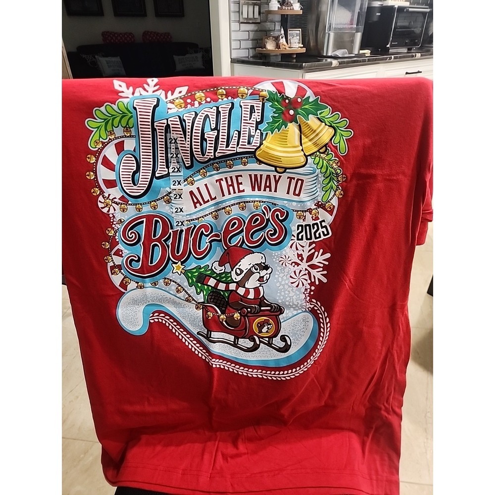 New‎ Buc-ee's Christmas Shirt Red Large 2025-(2XL) Jingle All The Way To Bucees